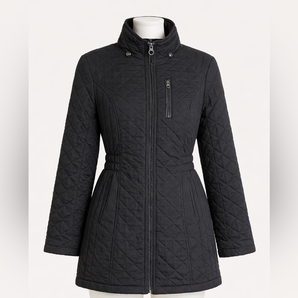 Laundry by Design Black Quilted Puffer Coat